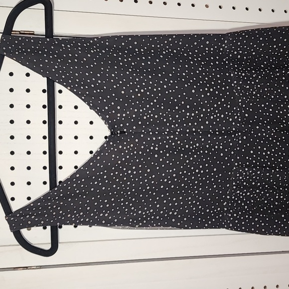 Talbots Pure Silk Size 10 Black w/ Cream Dots Midi Dress Sleeveless Pleated - Picture 8 of 8